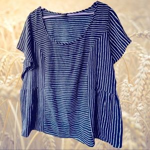 Torrid Striped Blue and White Blouse